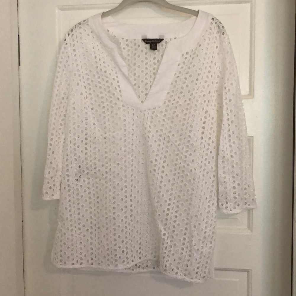 Tommy Bahama eyelet swim cover up